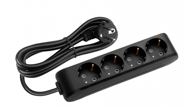 Удлинитель Panasonic X-tendia с заземлением 4 гн. черный 3 м 480800080 