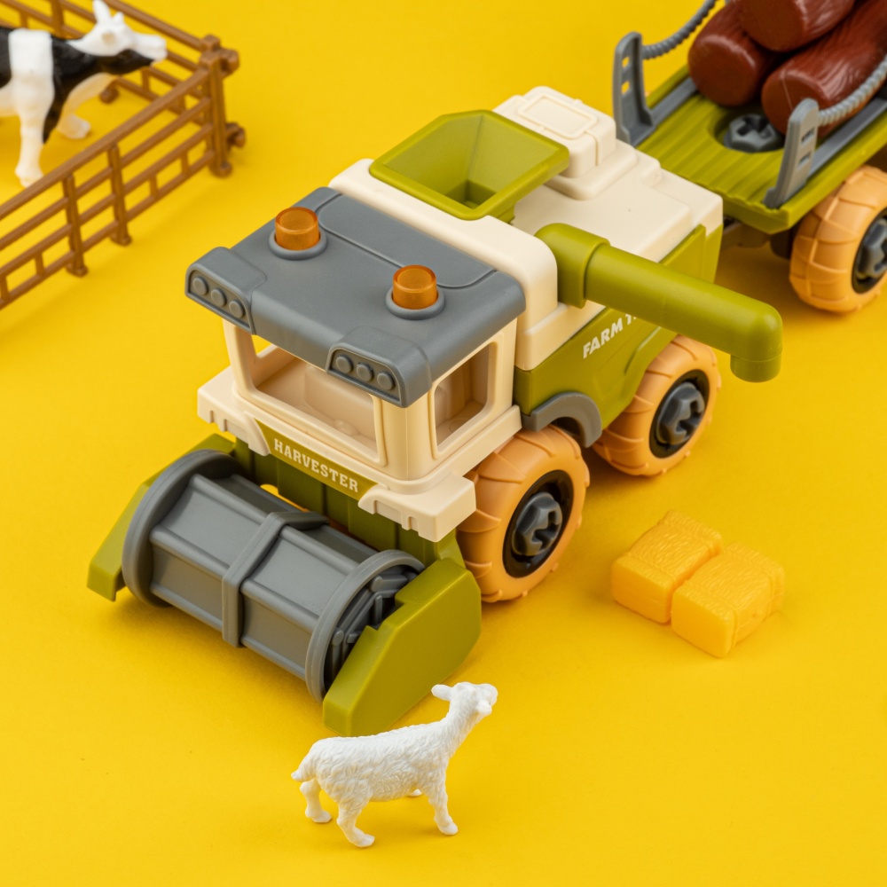Игровой набор OTAMANKO Веселый хутор (комбайн с прицепом, лошади, коровы и овца) 532.01.64