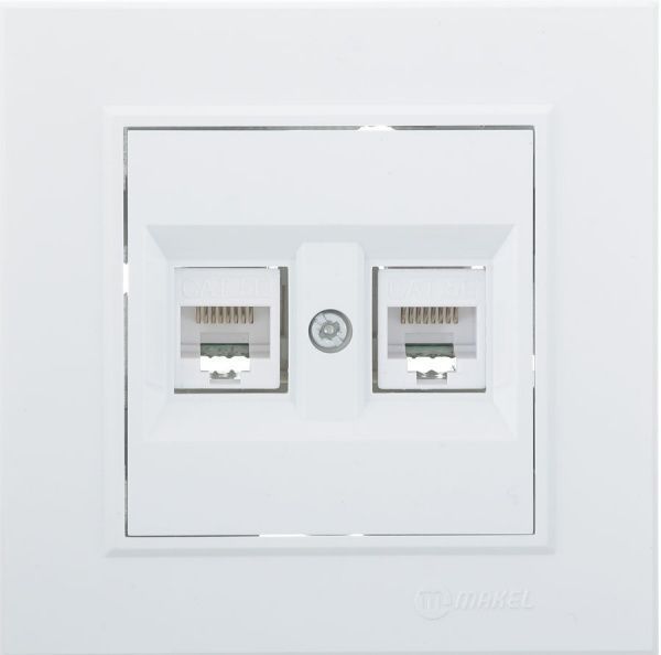 Розетка комп’ютерна подвійна Makel Karea білий