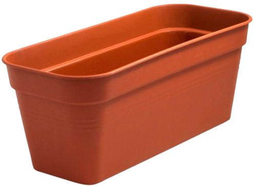 Вазон пластиковий Глорія балконний 40х18см прямокутний теракот 