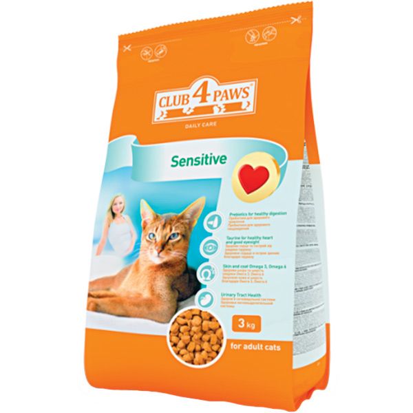 Корм Клуб 4 лапи для котів з чутливим травленням 3 кг