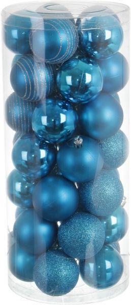Набір ялинкових куль пластикових синій d60 мм 35 шт./уп. 