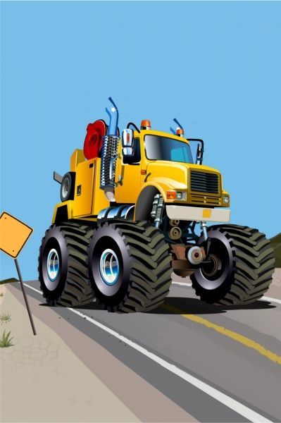 Полотно на картоні з контуром Мonster Тruck 20х30 см Rosa Start 