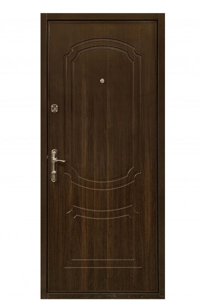 Двері вхідні Міністерство дверей КУ-Оптима горіх морений 2050x960 мм ліві