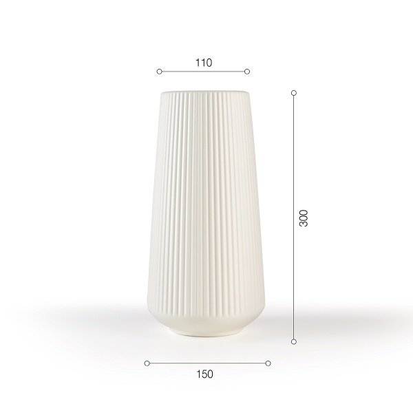 Ваза пластикова MVM DH-FLOWERS-03 WHITE 30 см 