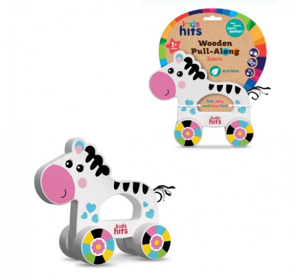 Игрушка деревянная Kids Hits Wooden Pull-Along Zebra KH20/010