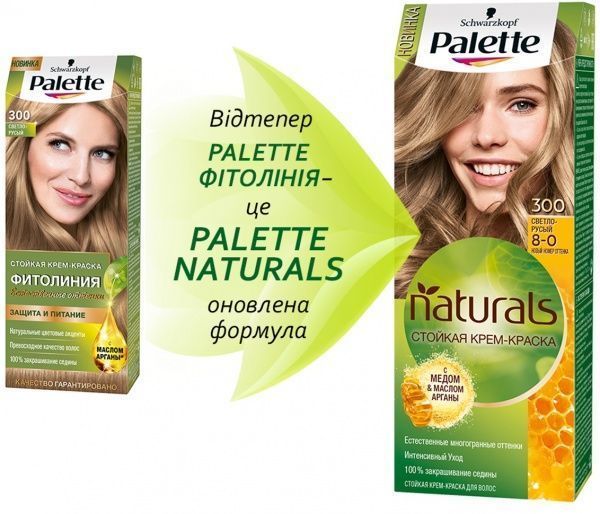 Крем-фарба для волосся Palette Naturals (Фітолінія) 8-0 (300) світло-русий 110 мл