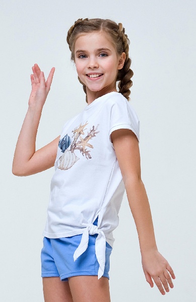 Комплект для дівчаток Smil 113263 р.128 білий із синім 