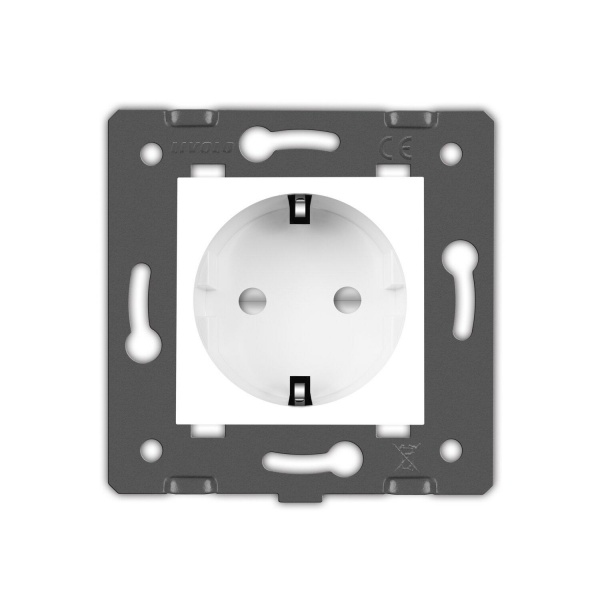 Механизм розетки с заземлением Livolo C7 IP20 белый VL-C7-C1EU-11