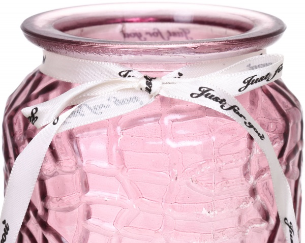 Ваза скляна рожева Crystal Alison 18 см YIWU