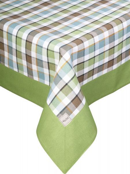 Скатерть Scotland Green с кантом зеленая полоска 140x180 см зеленый La Nuit 