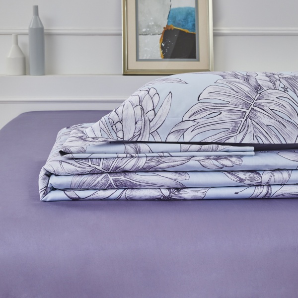 Комплект постільної білизни Mirano 2 білий із бузковим La Nuit 