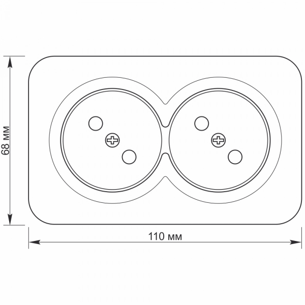 Розетка двойная бытовая без заземления Videx IP20 белый VF-BNS22-W