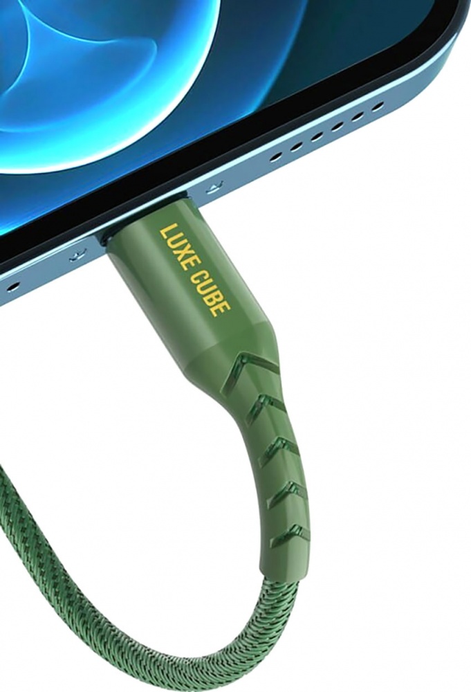 Кабель Luxe Cube Kevlar USB C to USB 1,2 м хакі (4826668690065)