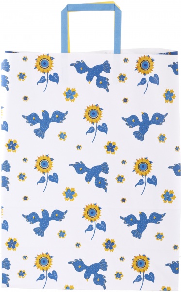 Пакет паперовий 320х150х420 білий з ручками