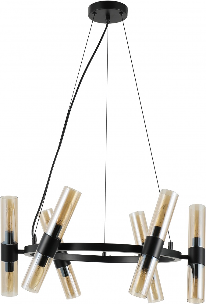 Люстра подвесная Sensio Borealis 12x40 Вт E14 черный/амбер ALG-74783/12R
