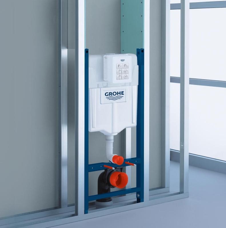 Комплект инсталляции Grohe SOLIDO 38971000 3в1 с клавишей Arena 38844SH0 белой