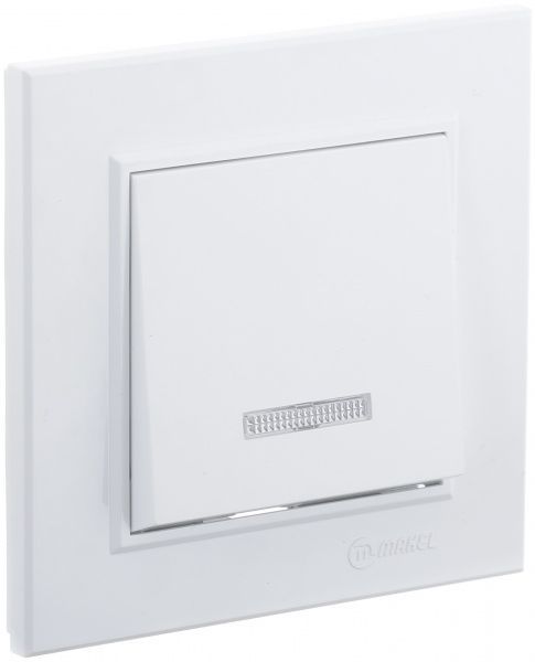 Вимикач одноклавішний Makel Karea з підсвіткою 10 А 220В білий