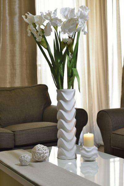 Ваза керамическая черная 31х10 см Eterna