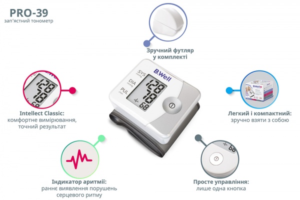 Тонометр запястный B.Well PRO-39