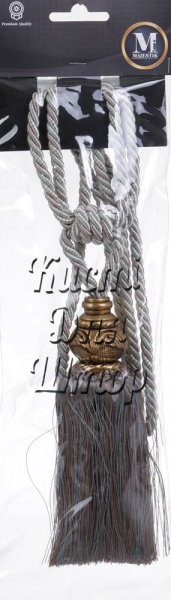 Подхват для штор 2018-52-K-85 кремовый/бирюзовый Majestic