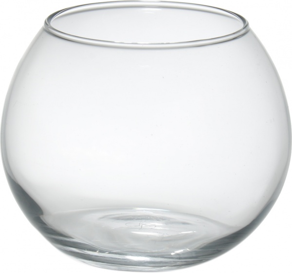 Ваза стеклянная шар Ветреница 16 см прозрачная 