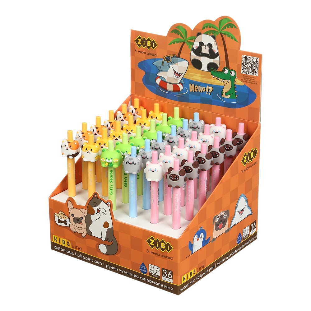 Ручка шариковая ZiBi BALL ANIMALS ZB.2223