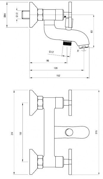 Смеситель для ванны Deante Lucerna BEL 010D