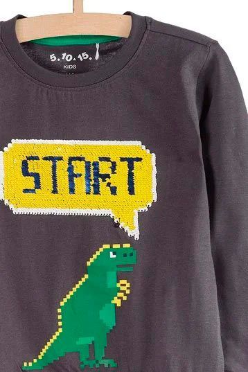 Футболка для хлопчиків 5.10.15. р.128 сірий меланж 