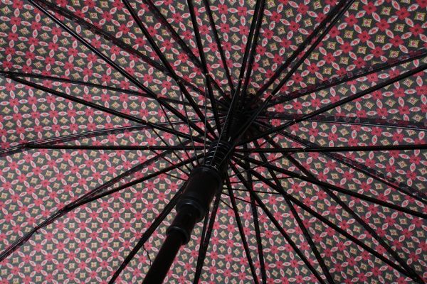 Зонт Калейдоскоп, трость, автомат красный 