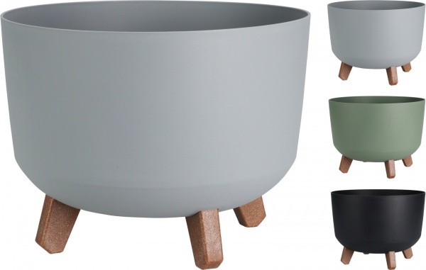 Кашпо круглий сірий (Y89300070) 