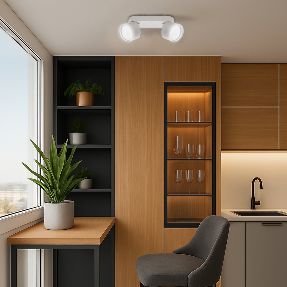 Світильник накладний поворотний Sensio під лампу 2x13 Вт GX53 білий MLT509-2 w