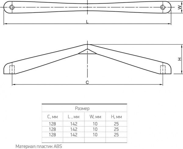 Меблева ручка 52242 128 мм білий Smart PL 0374.128 білий