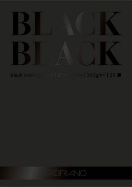 Склейка-блок mixed media Black Black A4 см 300 г/м² 20 сторінок Fabriano