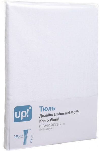 Тюль UP! (Underprice) Embossed Moffa 280х275 белый 