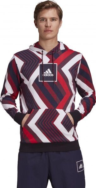 Джемпер Adidas M AOP Hoodie FR7211 р. L білий