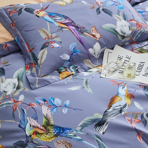 Комплект постільної білизни Dalmine сімейний фіолетовий La Nuit 