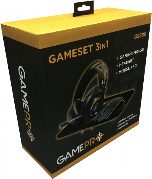 Комплект миша + гарнітура GamePro Gameset 3 в 1 USB (GS890) 
