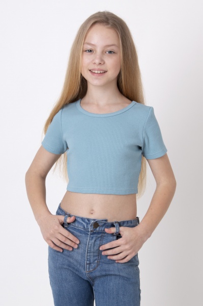 Футболка для дівчаток для дівчаток Mevis 05 р.134 блакитний 