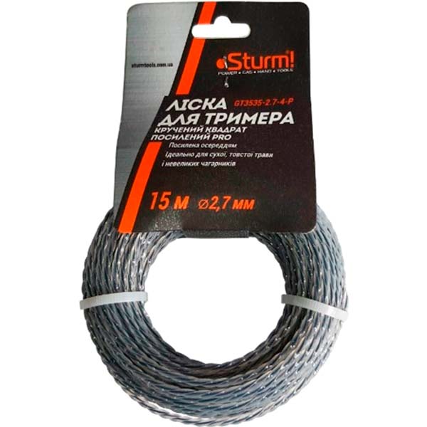 Леска для триммеров Sturm Professional GT3535-2.7-4-P 15 м витой квадрат с сердечником O2.7 мм