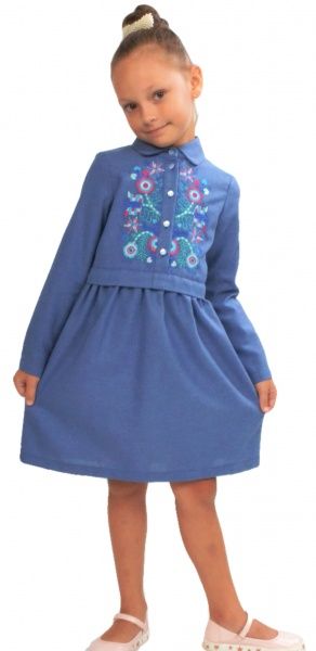 Платье Эдельвика 134 синий 108-19/00 