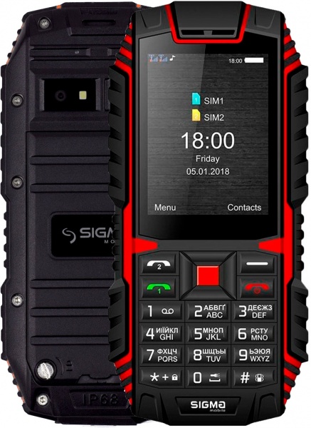 Мобильный телефон Sigma mobile X-treme DT68 black/red Sigma mobile X-treme DT68 blac