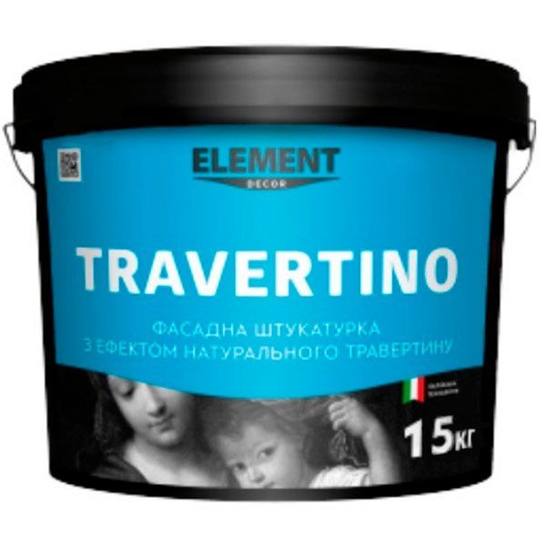 Декоративная штукатурка моделирующая Element Decor Travertino 15 кг белый