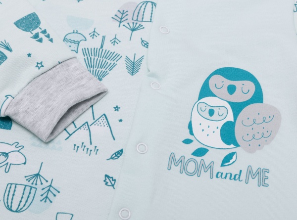 Комбинезон унисекс Фламинго р.68 ментоловый 647-007 