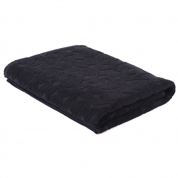 Рушник махровий Rice жакард 70x140 см чорний La Nuit 