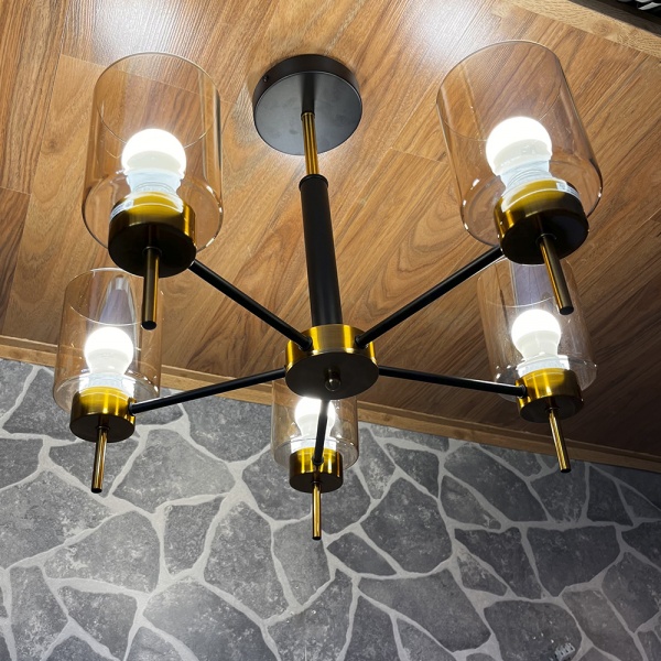 Люстра потолочная Blitz 5x60 Вт E27 черный/золото 8228-45 