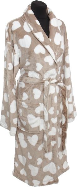 Халат домашний La Nuit Романтика р. XS коричневый с белым 
