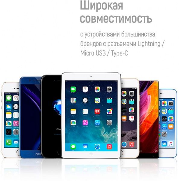 Кабель ColorWay 3в1 (Lightning+MicroUSB+Type-C) 1,2 м чорний (CW-CBU3003-GR) 