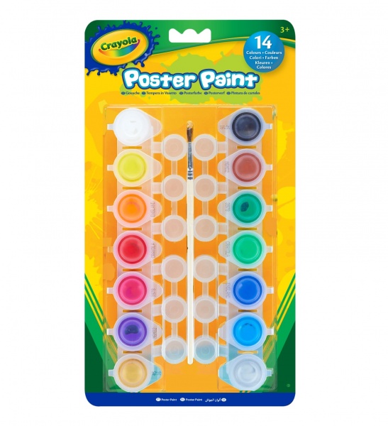 Набір фарб 14 штук + пензлик Crayola