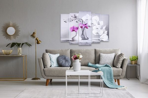 Картина модульная 5 частей Орхидеи 118x80 см Е0100 
